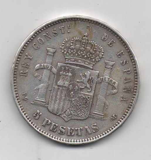 ALFONSO XIII DEL AÑO 1890 *90 DE 5 PESETAS